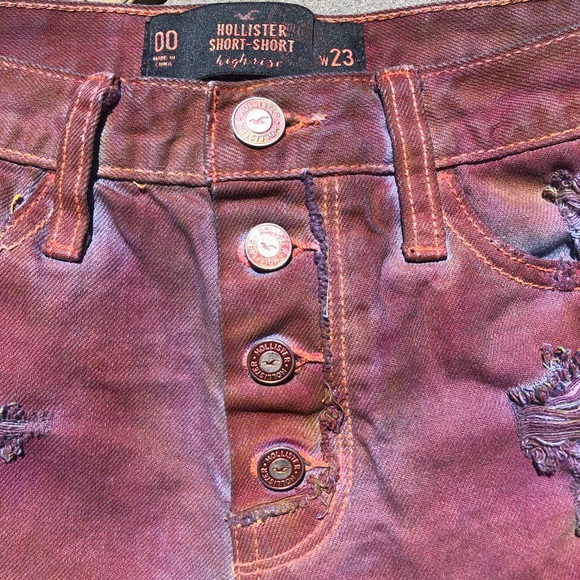 Reworked Upcycled High Rise Denim Short Shorts - Picture 4 of 7